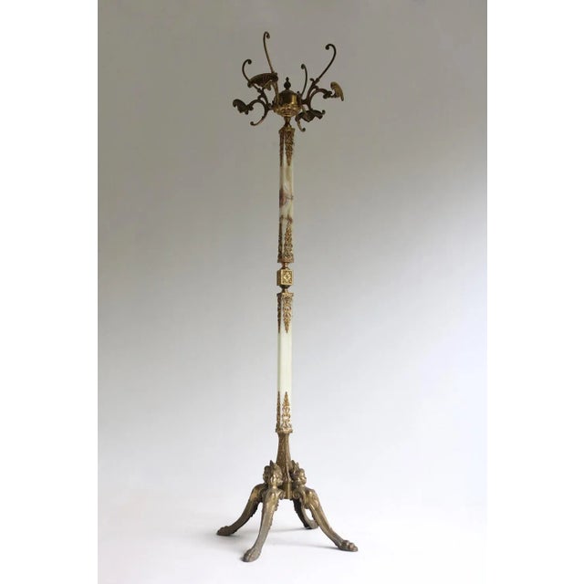 Brass & Marble Free Standing Coat Rack, Italy, 1960s For Sale - Image 10 of 10