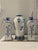 Traditional 1920s Delft Blue Three Vase Mantle Set For Sale - Image 3 of 5