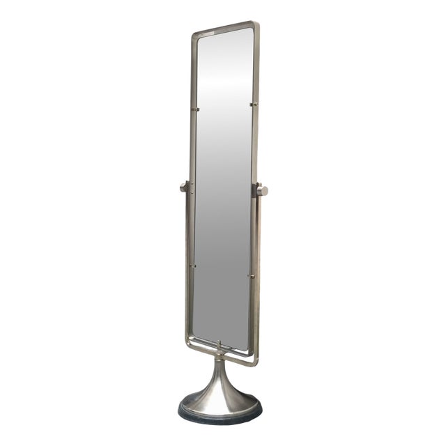 Chrome-Plated Brass Floor Standing Cheval Mirror, Italy, 1960s For Sale