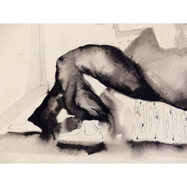 Wood Pen and Ink W/ Watercolor by Artist Jorge Zeno (US/Puerto Rico, B1956) For Sale - Image 7 of 10