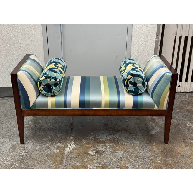 Bespoke Coastal Stripe Bench For Sale In San Francisco - Image 6 of 12