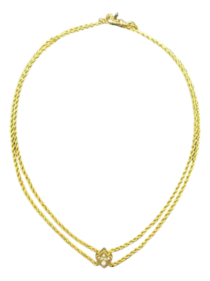 Antique Victorian Gold-Filled Pocket Watch Chain With Opal & Seed Pearl Slider