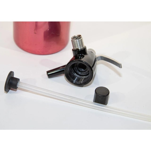 Scarlet Vintage Metallic Red Soda Syphon England 1960 For Sale - Image 8 of 12