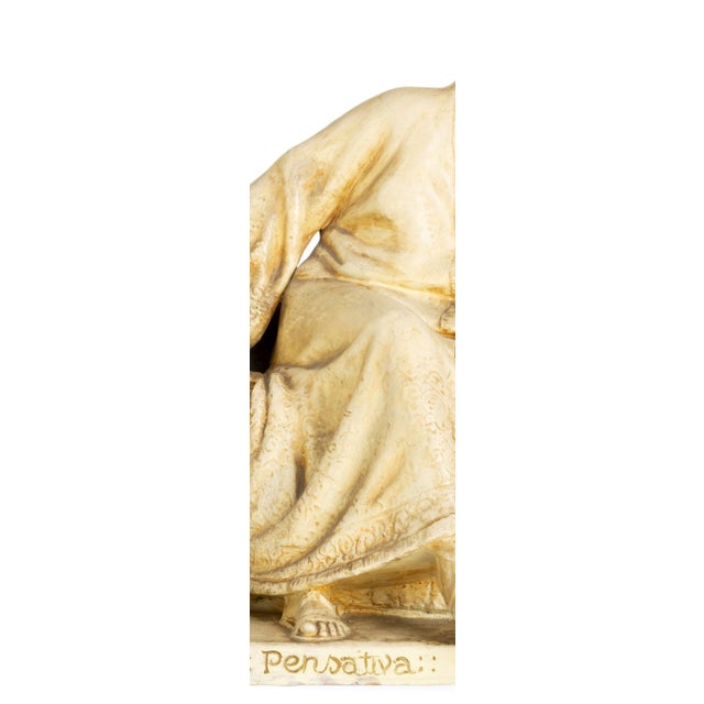 Unknown, The Pensive Woman, 20th Century, Patinated Plaster For Sale - Image 6 of 8
