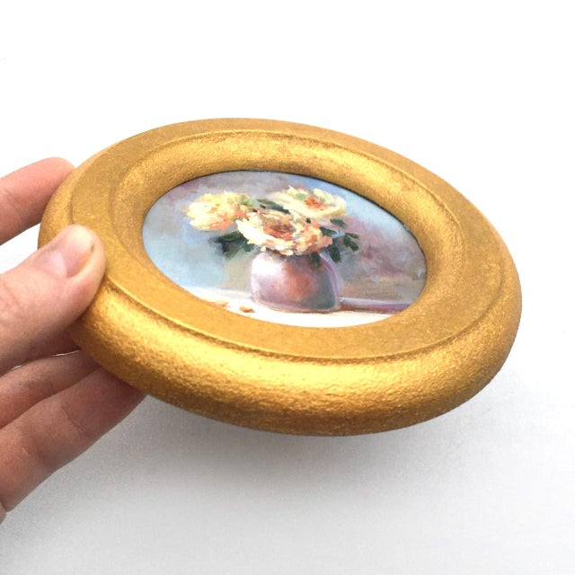 Wood Framed Original Floral Painting Victorian Wall Decor by Valeriya Serova For Sale - Image 7 of 8