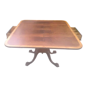 Antique Ball and Claw Empire Crotch Mahogany Drop Leaf Table
