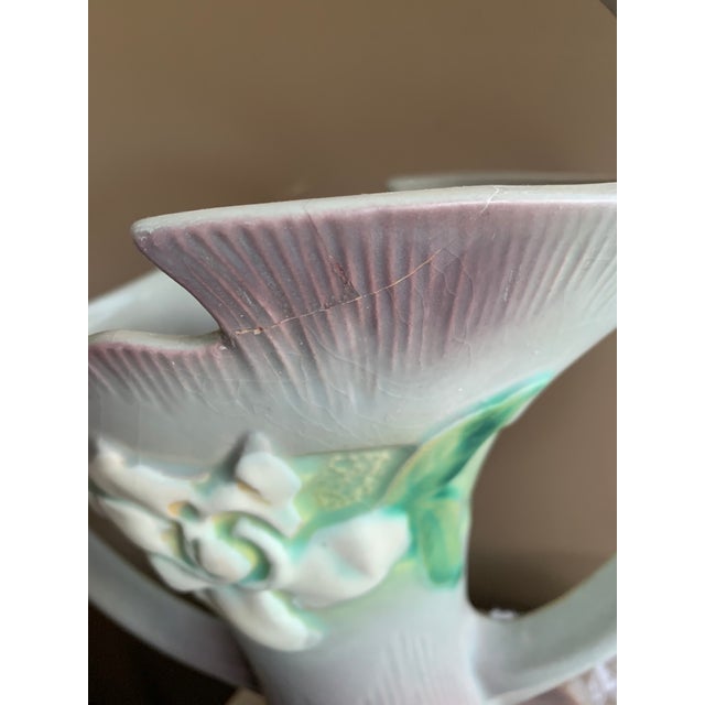 Roseville Pottery 1940s Roseville Pottery Magnolia Basket For Sale - Image 4 of 6