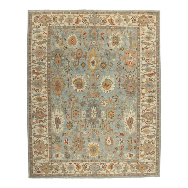 Blue Persian Sultanabad Rug, - 10'10 X 13'07 For Sale