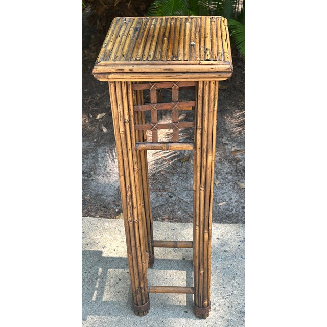 Brown Rattan Plant Stand For Sale - Image 8 of 9
