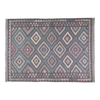 Afghan Maimana Flatweave Kilim Wool Rug, 5'9''x8'5'' For Sale