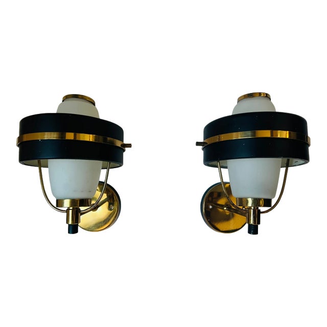 1950s Stilnovo Italian Mid Century Wall Lights - A Pair For Sale