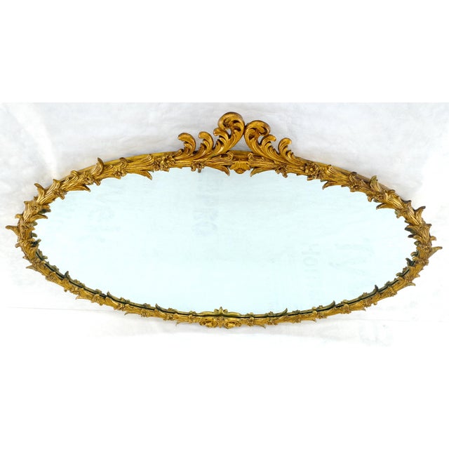 Large Fine 61” Long Oval Gilt Gesso Rococo Louis VX Style MINT For Sale - Image 6 of 15
