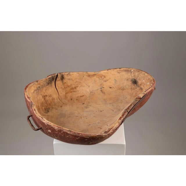 Wood Large Antique Swedish Wooden Bowl For Sale - Image 7 of 11