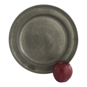 18th Century Pewter Charger Plate 12.25" Diameter Initials Touch Marks