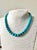 Lovely high-quality vintage Native American turquoise beaded necklace with sterling silver clasp.