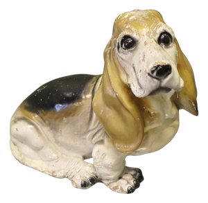Hand-Painted Ceramic Basset Hound Figure from King, 1940