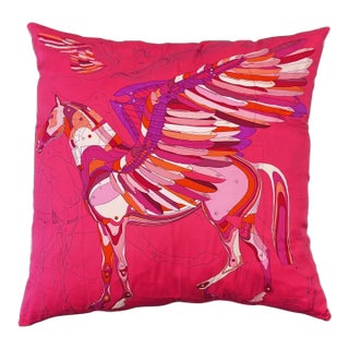 Over-Sized Christian Renonciat Silk Le Pagase d'Hermes Throw Pillow For Sale