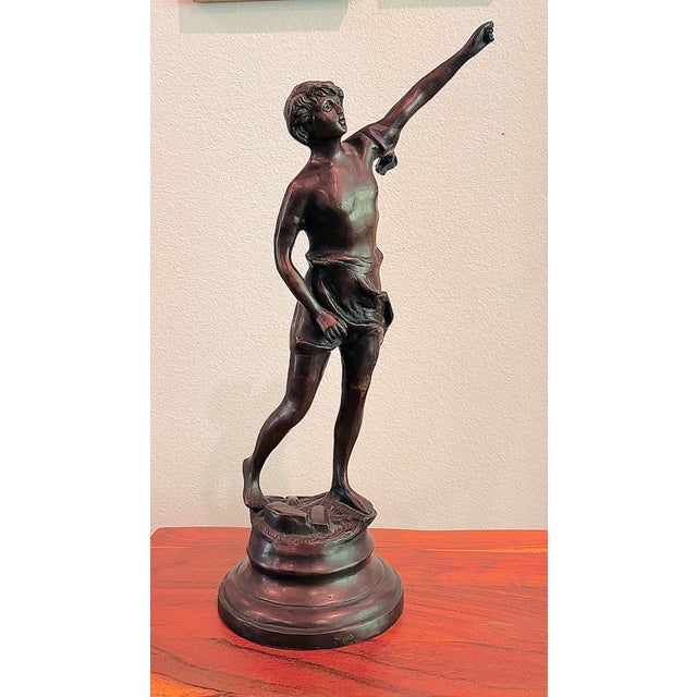 19th Century Italian Bronze Statue of David For Sale - Image 4 of 5
