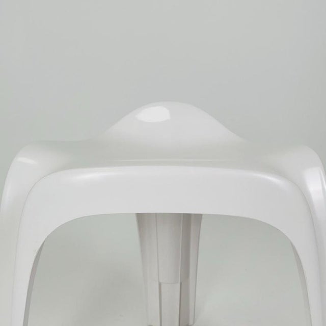 Plastic Mid-Century Modern Space Age White Taboret Stool by Alexander Begge for Casala, 1970s For Sale - Image 7 of 11