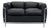 LC2 Sofa Black Leather Seats by Le Corbusier for Cassina, 2010s For Sale