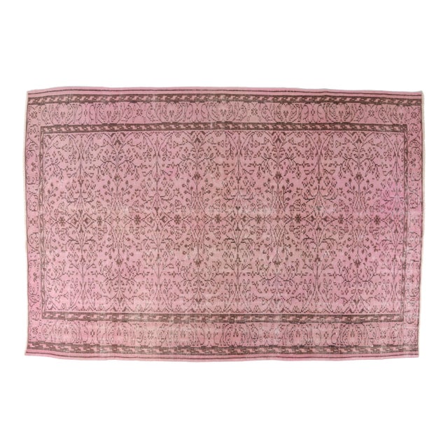 Mid 20th Century Pink Tribal Handknotted Wool Carpet For Sale