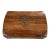 Vintage Barrel Topped Wooden Box With Brass Anchor Inlay For Sale