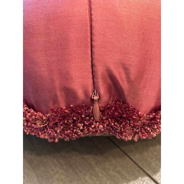 Early 21st Century Pair of Decorative Silk Pillows With Trim For Sale - Image 5 of 6
