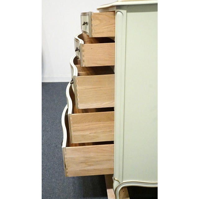 Drexel Furniture Touraine Collection Custom Cream Painted Country French Provincial 42" Chest of Drawers 200-411-1 For Sale In Kansas City - Image 6 of 11