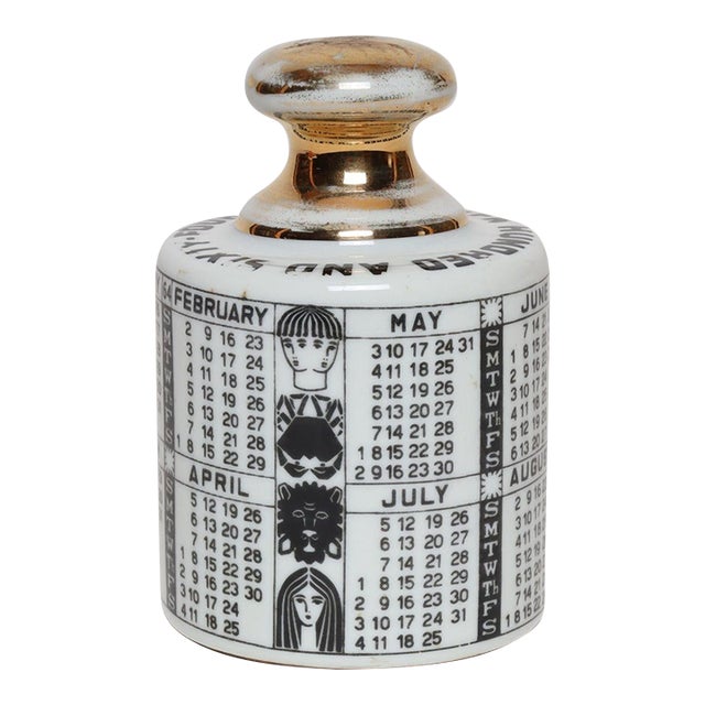 Vintage Italian Modern "1964" Porcelain Zodiac Calendar in by Piero Fornasetti For Sale