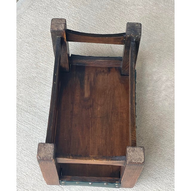 Wood Early 20th century Mission, Arts and Crafts Oak Footstool For Sale - Image 7 of 7