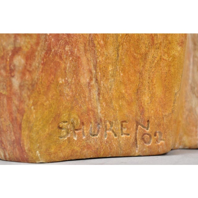 Vintage Seymour Shuren Modern Pink Carved Marble Abstract Panther Cat Sculpture For Sale - Image 17 of 18