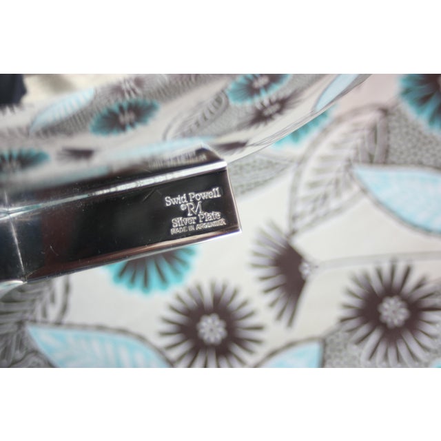 Richard Meier for Swid Powell X-Base 12-Inch Plate Vintage 1980s Silverplate For Sale In Houston - Image 6 of 8