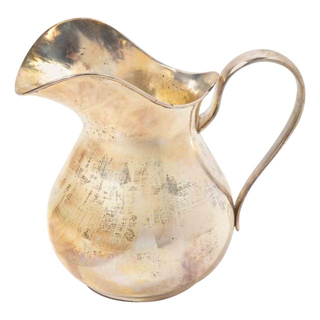 Vintage Silver-Plated Water Pitcher or Jug, 1950s For Sale