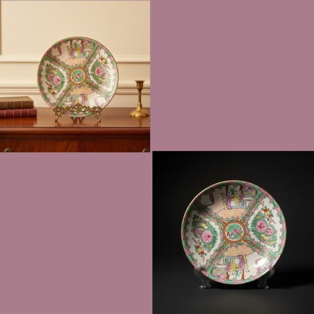 Vintage Chinese Rose Medallion Plate-Famille Rose-Qianlong Mark Charger-Asian For Sale - Image 11 of 11