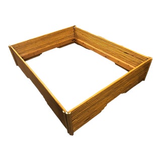 Restored Mid-Century Stacked Rattan Bed Full Sized Bed Frame For Sale