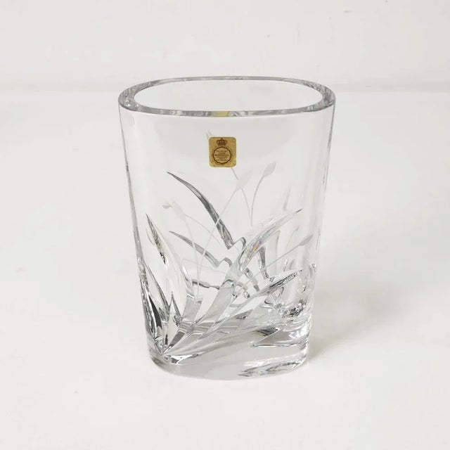 German Oval Crystal Vase from Bleikristal, 1960s For Sale - Image 11 of 11