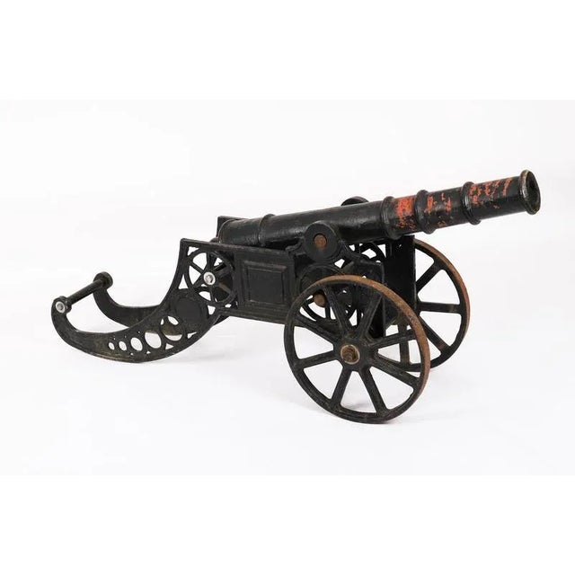Metal Vintage Decorative Cast Iron Cannon, 1920s For Sale - Image 7 of 14