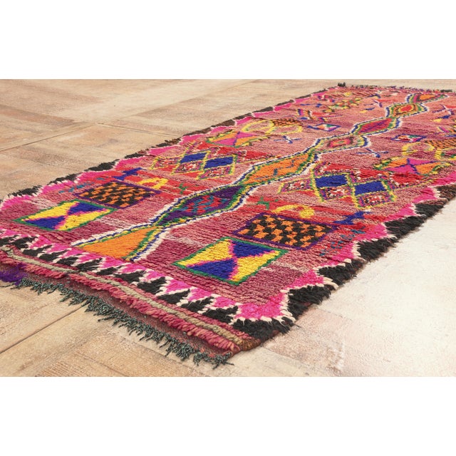 Rose Vintage Boujad Moroccan Rug, 03'08 X 07'10 For Sale - Image 8 of 10