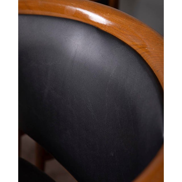 Vintage Wood and Leather Chairs from Isa Bergamo, 1960s, Set of 4 For Sale - Image 10 of 15