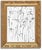 Abstract original India ink figure study in custom gilded carved frame with overall dimensions of 18 inches by 23 inches...