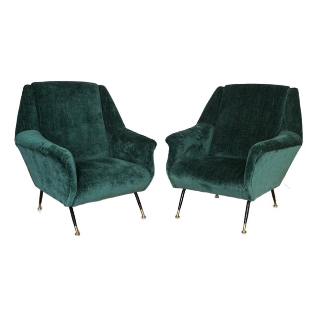 Mid-Century Italian Lounge Chairs, 1950s, Set of 2 For Sale