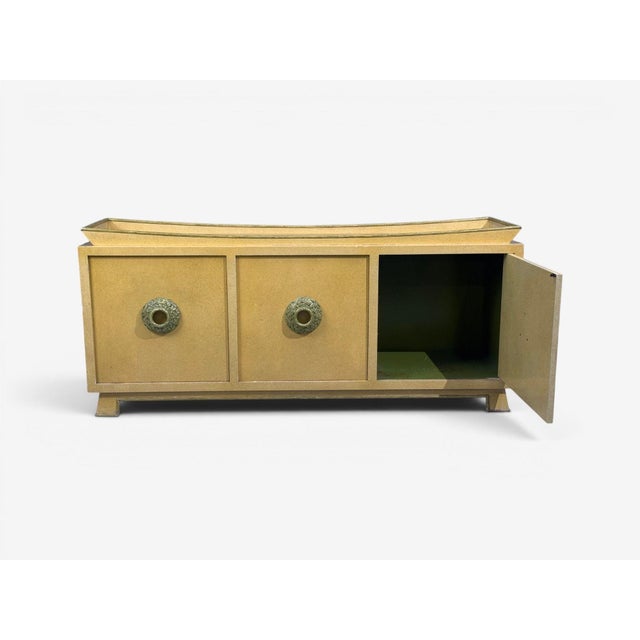 James Mont, Credenza, Yellow Painted Wood, Usa, 1950s For Sale - Image 9 of 15