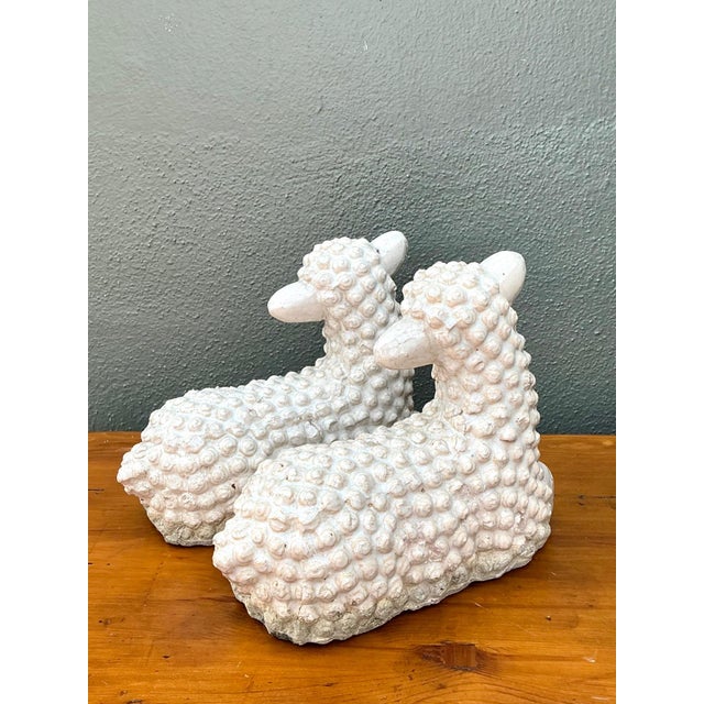 Vintage Sheep Figurines in Ceramic - Set of 2 For Sale - Image 11 of 17