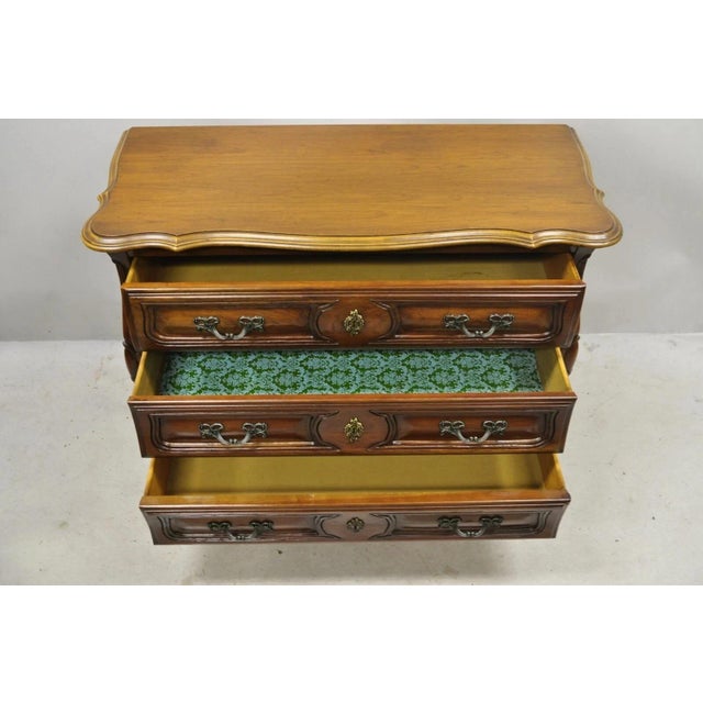 Vintage French Louis XV Country Style Sienna Cherry Bombe Commode Chest Dresser For Sale - Image 10 of 12