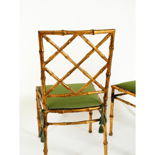 Regency Metal Chairs in Faux Bamboo with Golden Surface, 1970s, Set of 2 For Sale - Image 11 of 18