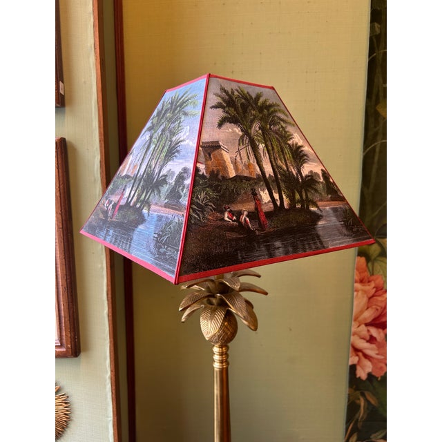 Palma Lamp with Exotique Carré Lampshade by Tiller, in New conditions. Designed from 2000 Labeled by Maker, European Plug...