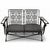 1950s Wrought Iron Slider Rocking Chair & Settee with Scrolling Arms For Sale - Image 4 of 10