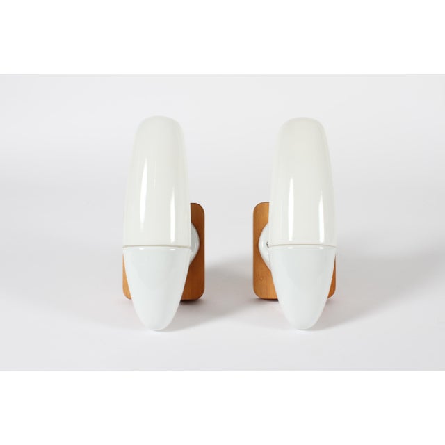 Brown Vintage Bauhaus Glass Sconces by Wilhelm Wagenfeld, 1950s, Set of 2 For Sale - Image 8 of 8