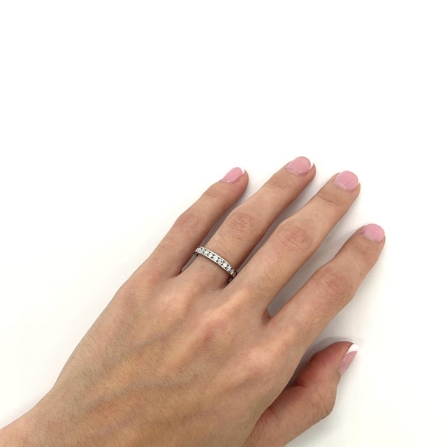 Early 21st Century Platinum & Channel Set Diamond Ring - Size 5.75 For Sale - Image 5 of 6