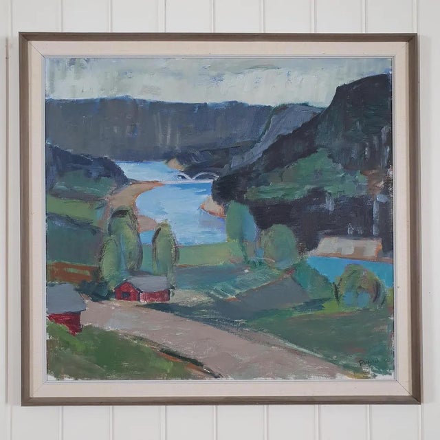 Rolf Wikström, Northern Valley Landscape, 1960s, Oil on Canvas, Framed For Sale - Image 18 of 18